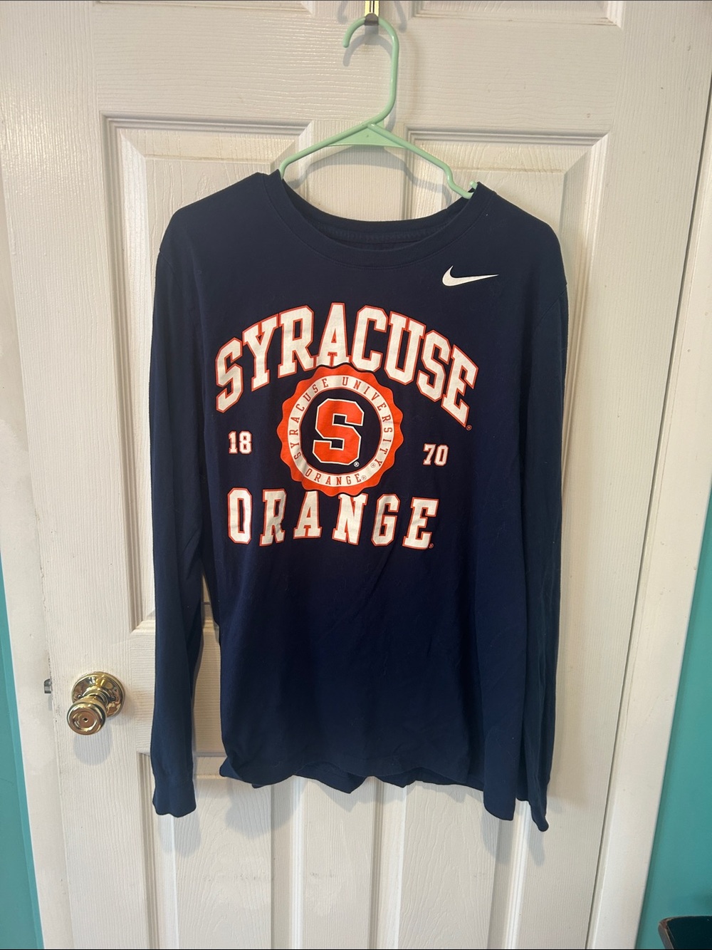 Nike Navy Blue Syracuse Orange Long Sleeve Shirt